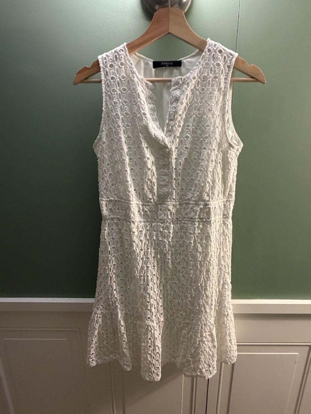 Jessica Sleeveless White Lace Mini Dress
